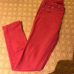 Red skinny jeans